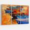 Designart - Wooden Boats in Calm Water - Nautical Painting Print on Wrapped Canvas set